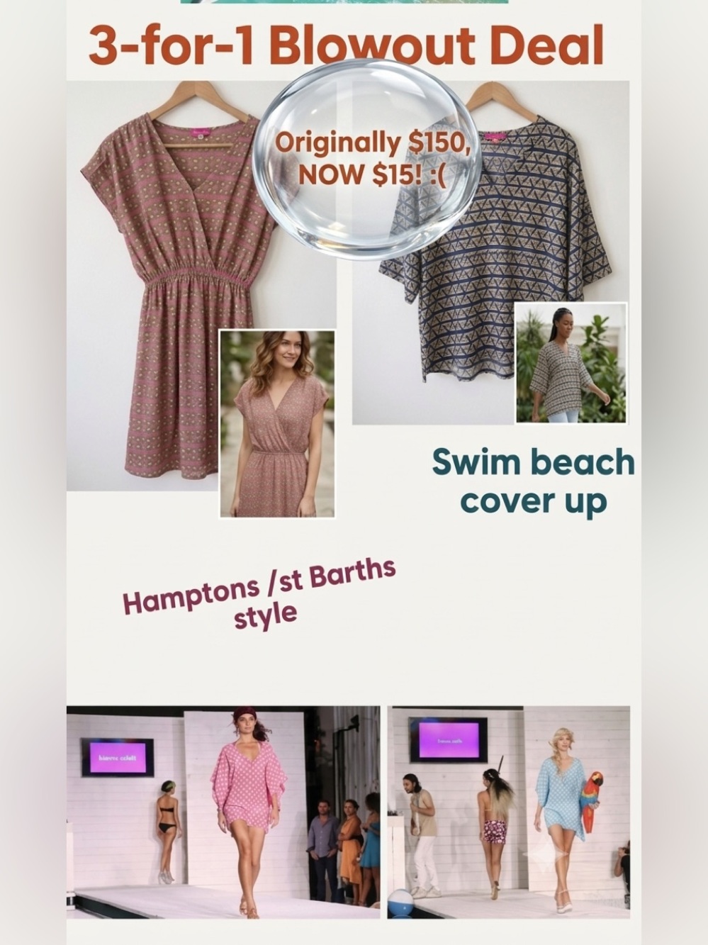 3-1 Bianca Coletti swim cover ups or evening dresses Blue Printed Silk Top